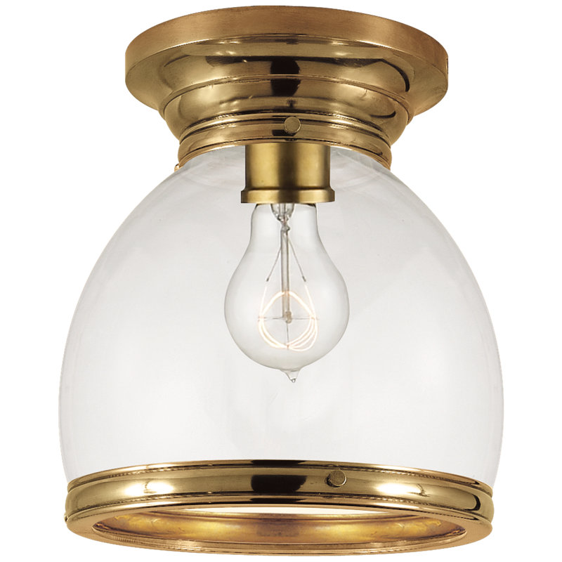 Edwardian 1 - Light Flush Mount, Bronze, Clear