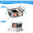 4 Pack Stackable Freezer Organizer Bins with Folding Handles - Upright Storage for 5-7 Cu.Ft Deep Freezer, Space-Saving & Easy-Access Food Bins, Black