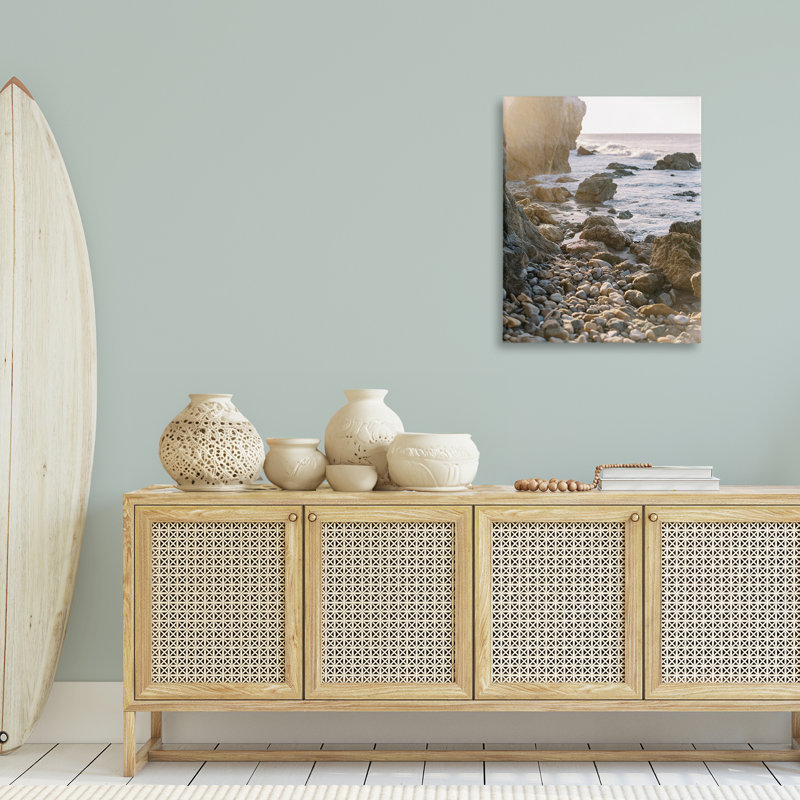 «Rocky Coast Waves», art mural sur toile par Justine Milton, H 30 po x l 24 po