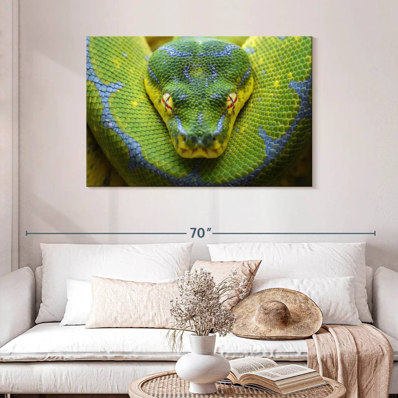 Brampt Fierce Green Tree Python, 30" H x 45" W