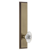 Grandeur Carré Tall Plate Privacy with Burgundy Crystal Door Knob