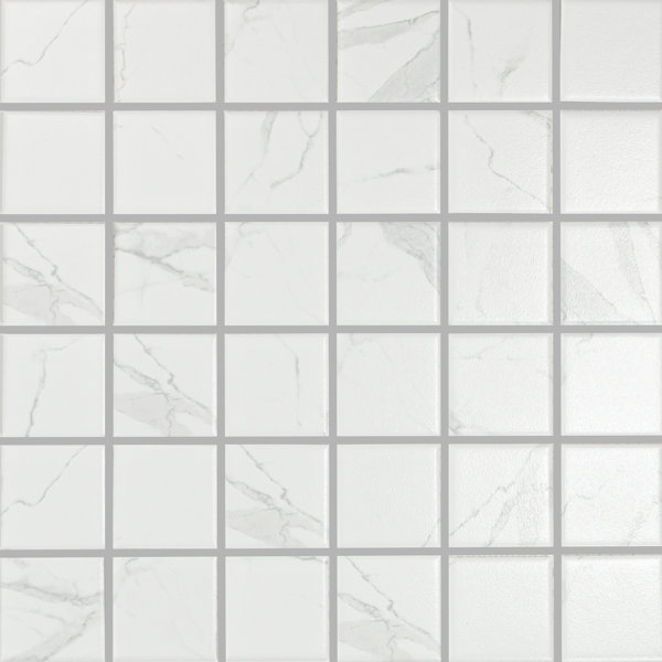 Statuario 2" x 2" Square Porcelain Mosaic Tile