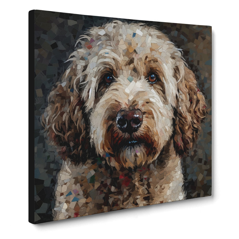 Labradoodle Pixelated - Wrapped Canvas