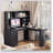 L Shaped Desk with outlet, Computer Desk with Drawers, Bookshelf & Hutch-951573769