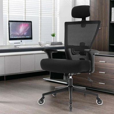 Chaise de bureau ergonomique Mid-Century à hauteur réglable et pivotante avec tissu respirant pour un confort de bureau à domicile