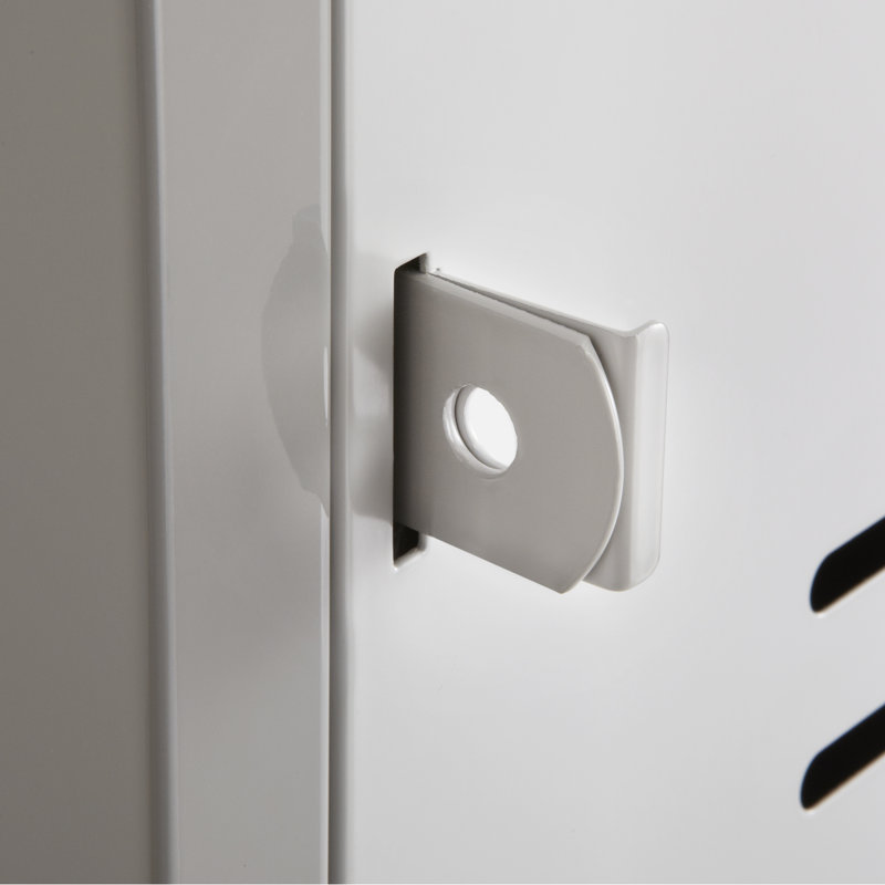 Tall Two-Tone Gray Steel Office Locker with 6 Compartments