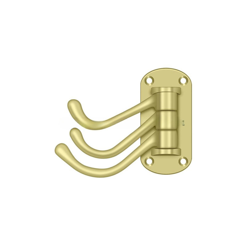 Triple Robe Hook, Polished Brass