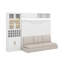 Lit escamotable double avec canapé, port USB, tablettes et lumière-877909447-877909446