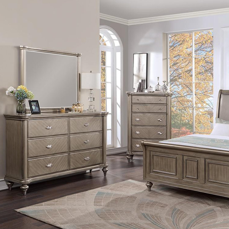 64.4" W DRESSER, ANTIQUE SILVER