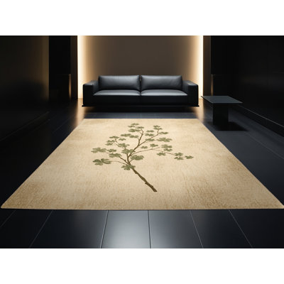 Tapis abstrait moderne et contemporain lavable à la machine Midtown St Patties - Beige