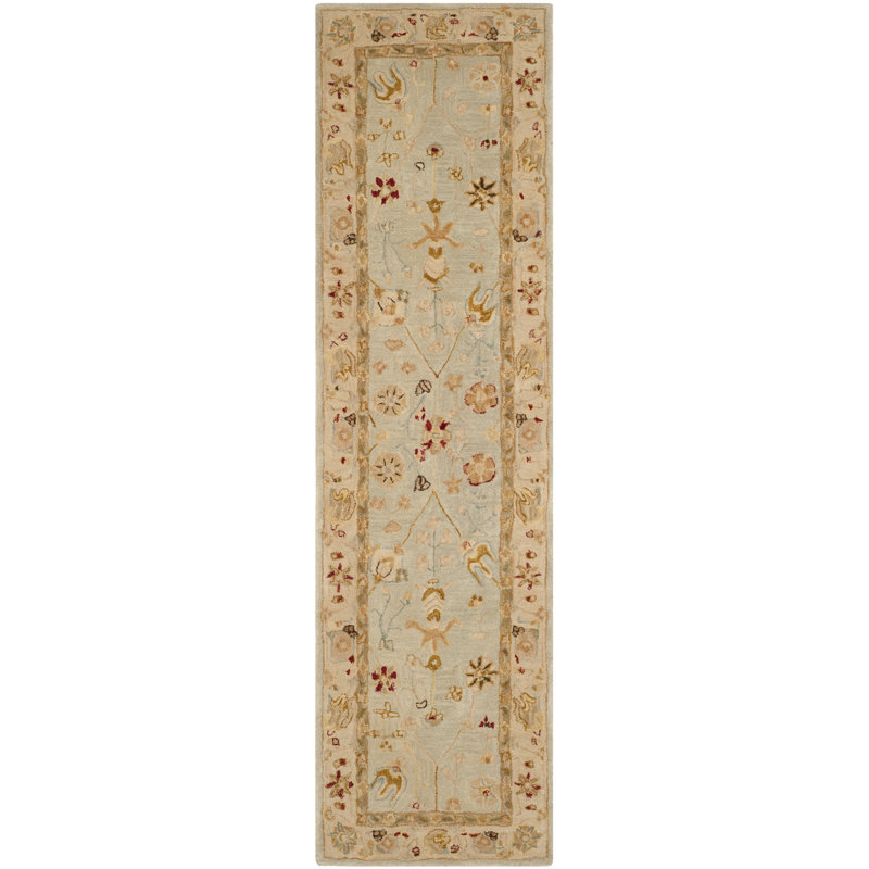 Tapis oriental en laine touffeté à la main Tingley, Tapis de couloir 2 pi 3 po x 6 pi