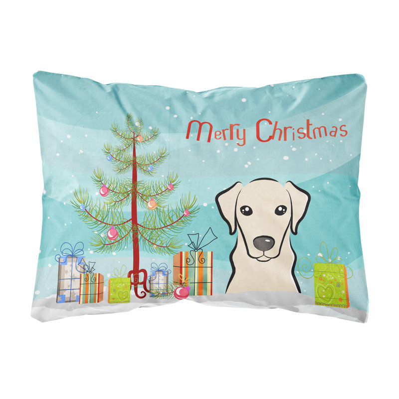  Coussin décoratif intérieur / extérieur Christmas Tree and Labrador