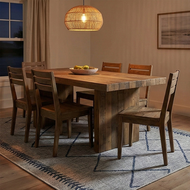Vincenzia Coastal Blue Diamond Geometric Sisal Area Rug