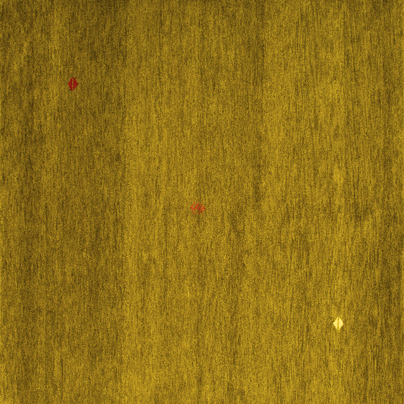 Tapis contemporains jaunes lavables à la machine 658, Carré 5 pi