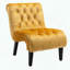 Fauteuil d'appoint en velours - Moutarde - capitonné-887645818
