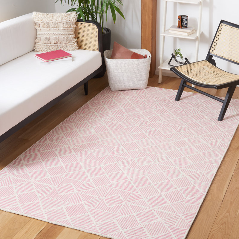 Tapis géométrique en laine touffeté à la main 0,8 po Forage, Rectangle 6 pi x 9 pi