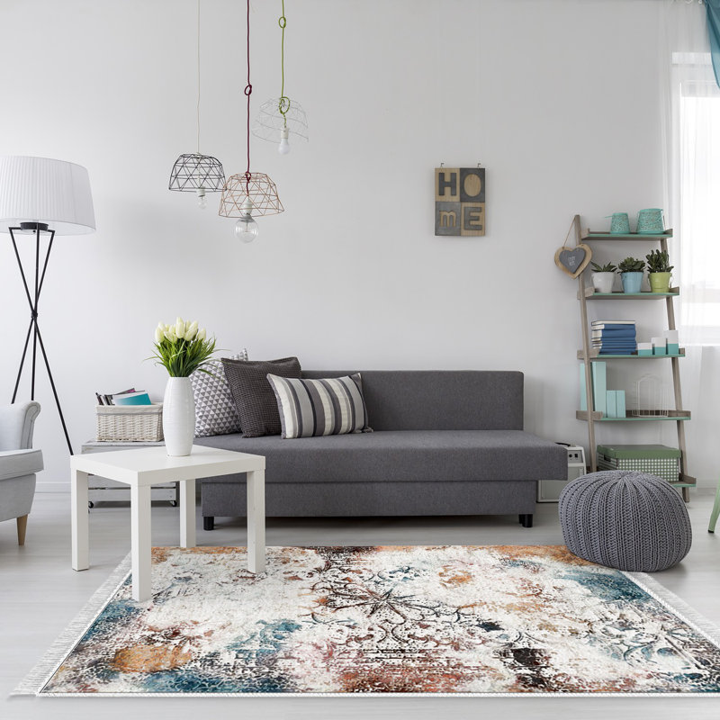 Sophie Flatweave White/Grey/Brown Rug, Rectangle 120 x 180cm