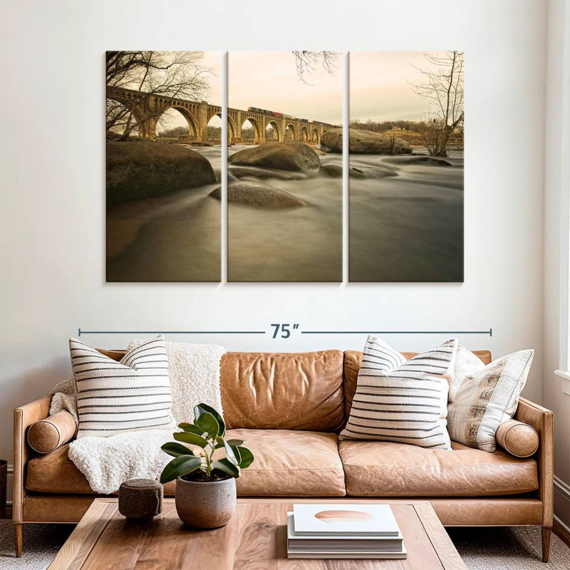 Rorry Train Over James River, 42" H x 65" W