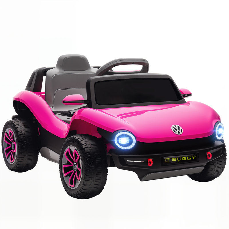 AIYAPLAY Volkswagen E-Buggy Licensed Electric Car for Kids 12V USB Pink