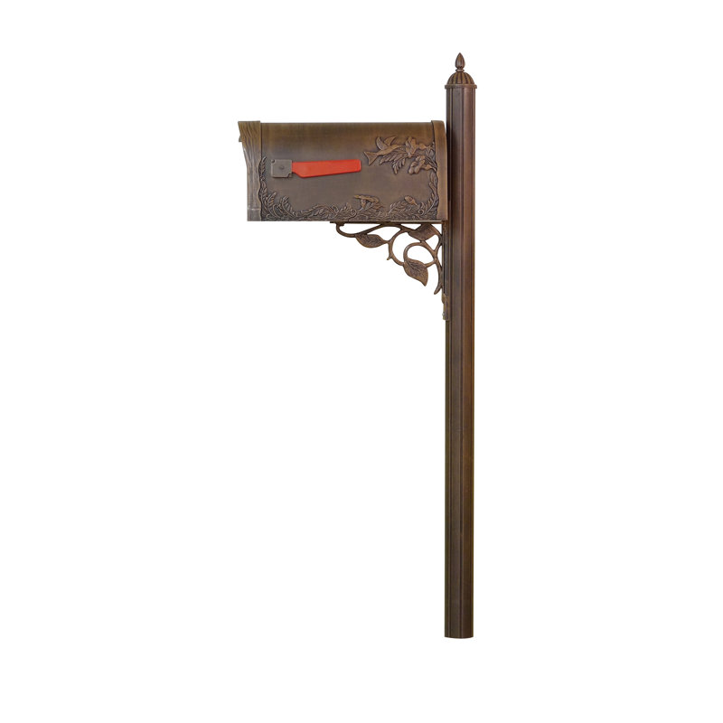 Boîte aux lettres avec poteau inclus trottoir Hummingbird, Cuivre