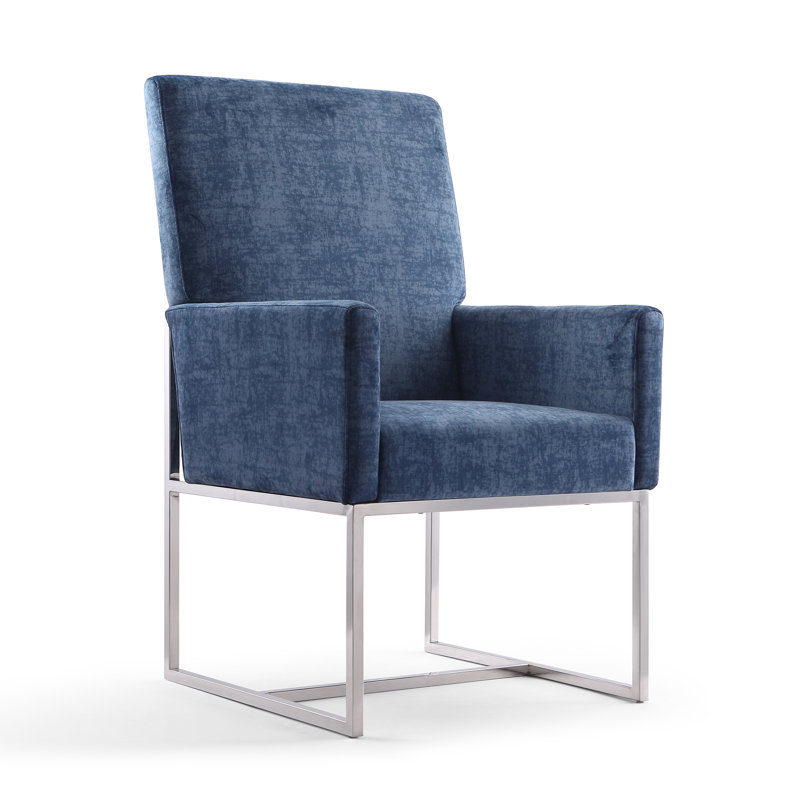 Element Tufted Velvet Upholstered Arm Chair, 2, Blue
