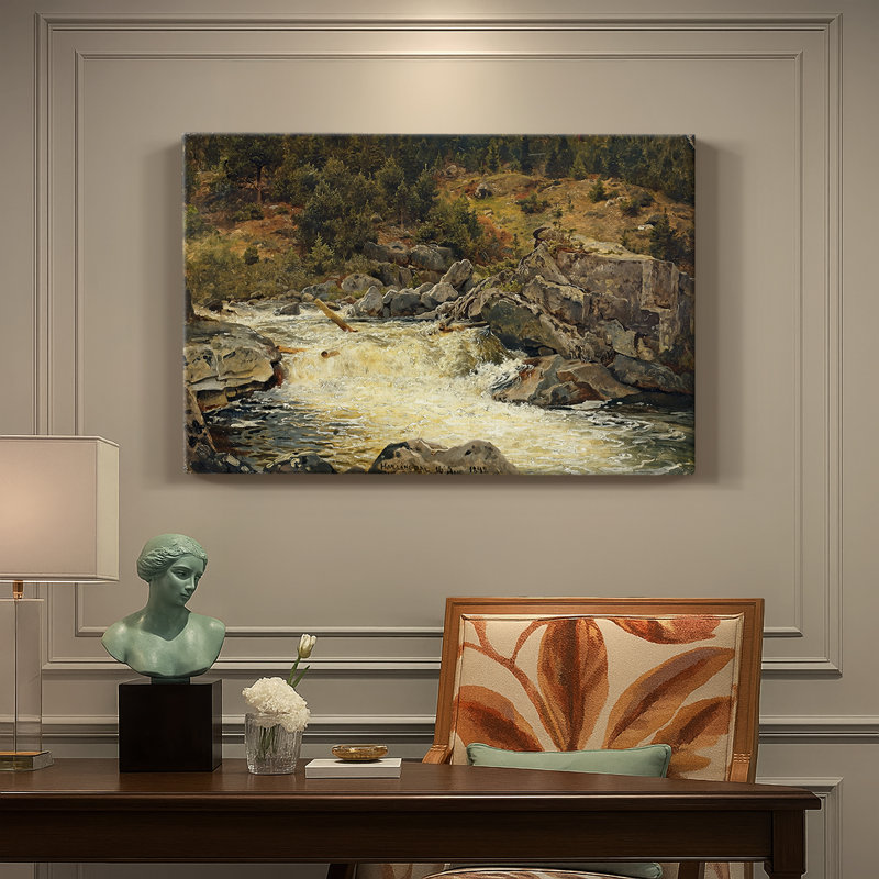 Mountain Stream, Hallingdal-Hans Gude-Gallery Wrapped Canvas-1848