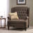 Push Back Recliner Chair Fabric Lounge Armchair Pushback Recliner With Rivet Decoration Wingback Single Sofa Chair With Padded Seat For Living Room, Bedroom 33.25D X 37.75W X 42.5H In-133025050