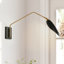 Lampe murale avec bras pivotant 1 lumière noir et or