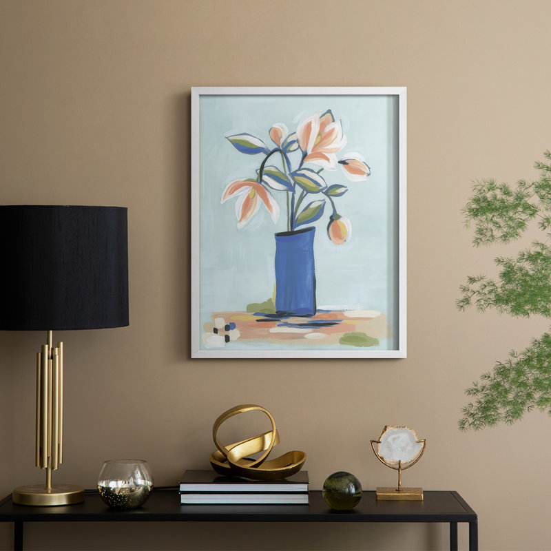 Botanica Bouquet II, reproduction encadrée - bois massif, H 21 po x l 17 po, Blanc
