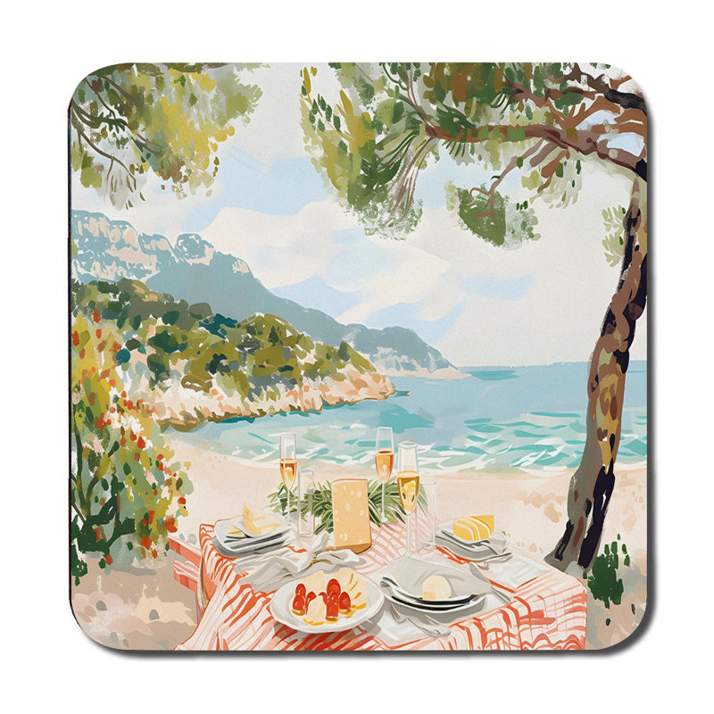 Seaside Beach Scene Placemats And Coaster Set For Dining Table