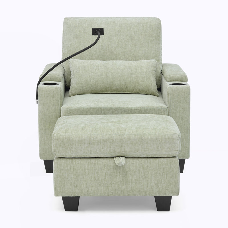 Chaise d'appoint moderne avec repose-pieds, Cyan
