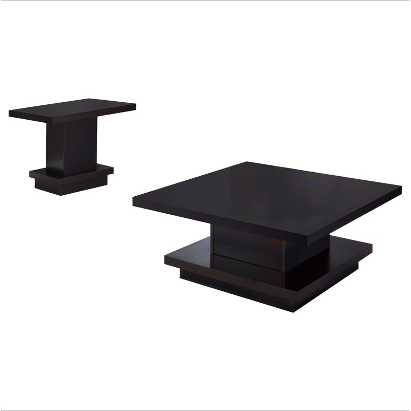 Cappuccino 2-Piece Square Coffee And End Table Set