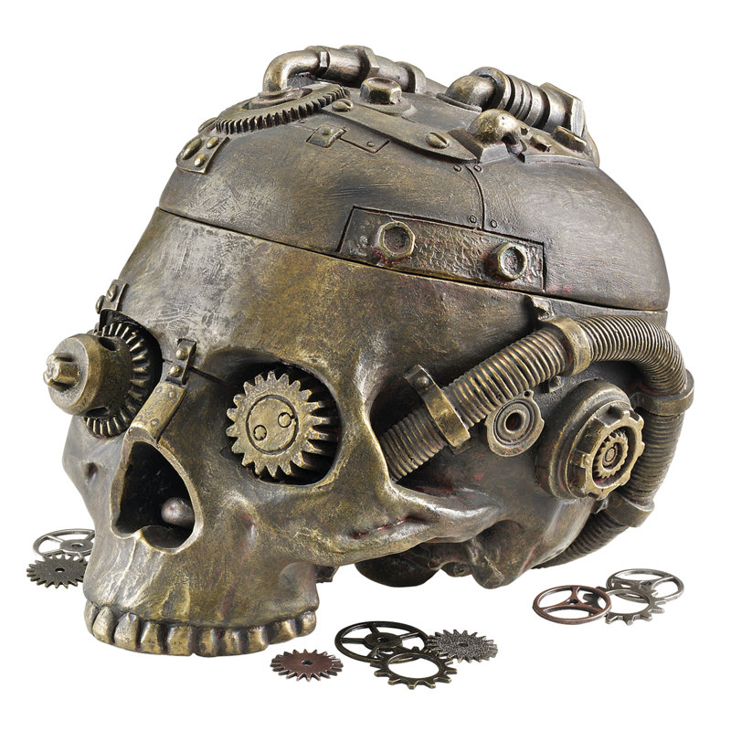 Kea Steampunk Skull Containment Vessel Sculpture