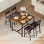 Ensemble de table de salle à manger pour 4, repose-pieds et dossier, ensemble de table de cuisine 5 pièces avec protecteur de coin-129853610-129853608-129853605-129853603