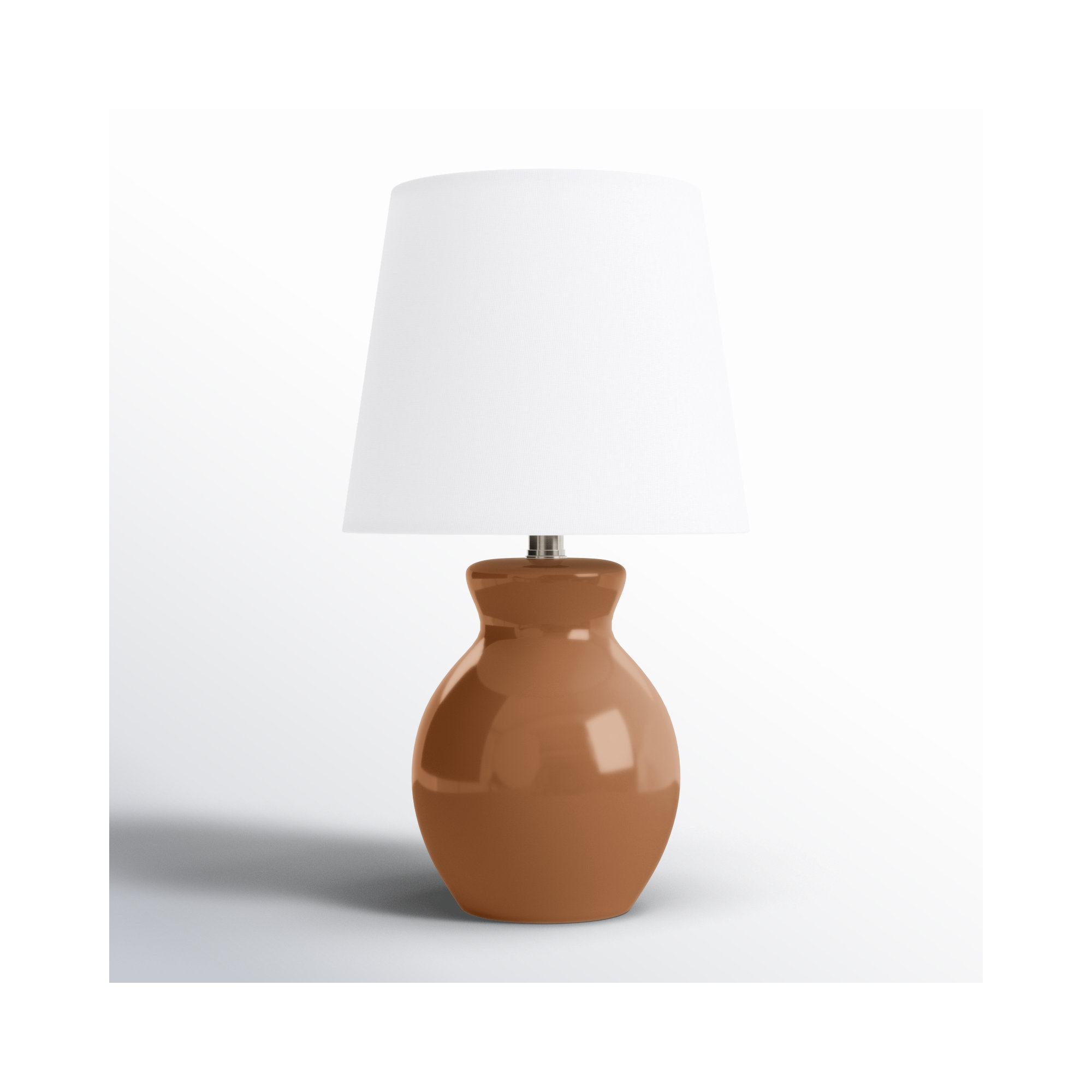 Drum Shade Lamp, Tan, 15'' H X 8'' W X 8'' D