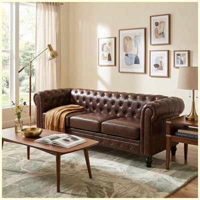 Modern Living Room Sofa, Upholstered Comfortable Couch for Home Apartment, Grey