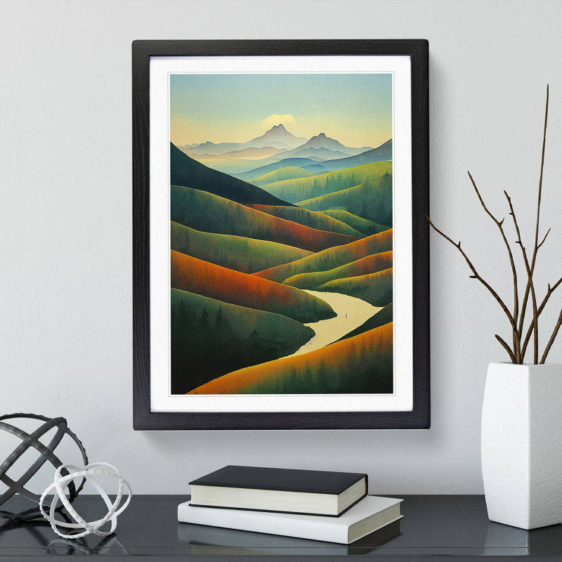 Mountain - Single Picture Frame Print, 64cm H x 46cm W x 2cm D, Black