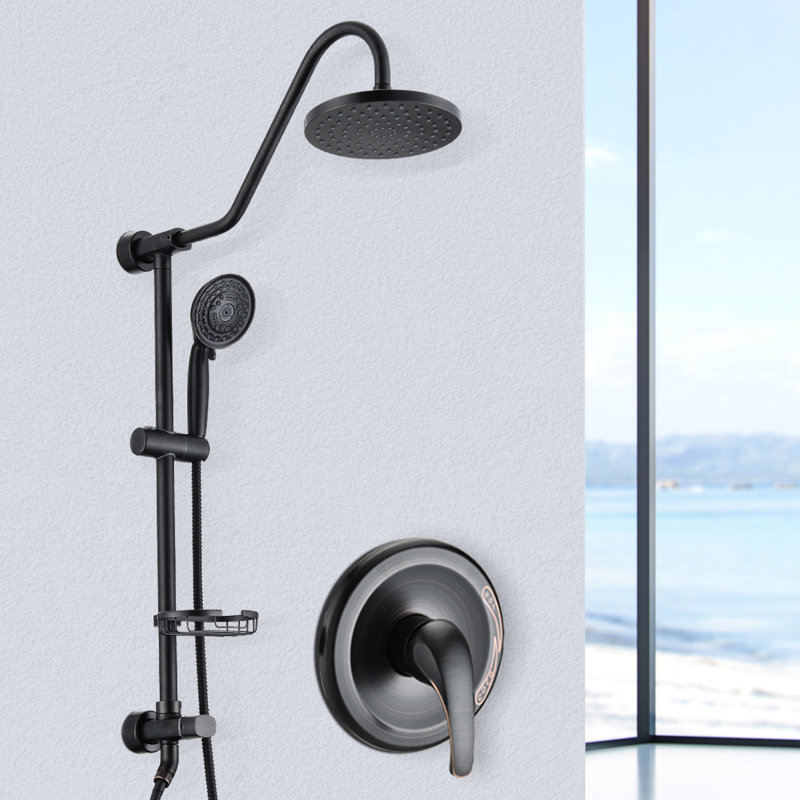 Wall Mounted Shower System With 8" Rain & Handheld - Temperature Control Discoloration