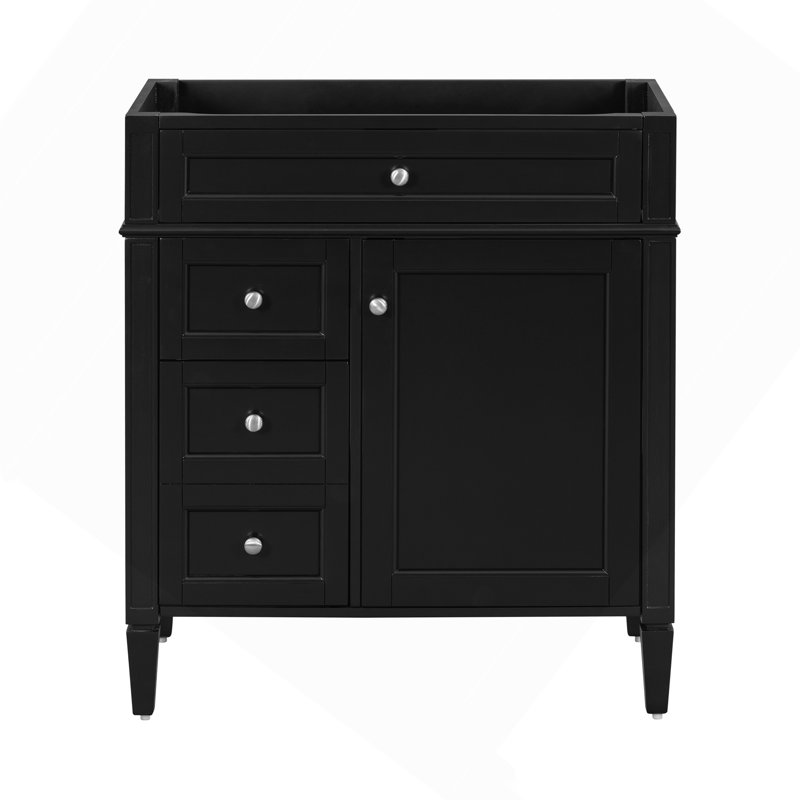 30"Bathroom Vanity without Top Sink, Modern Bathroom Storage Cabinet with 2 Drawers and a Tip-out Drawer (NOT INCLUDE BASIN)