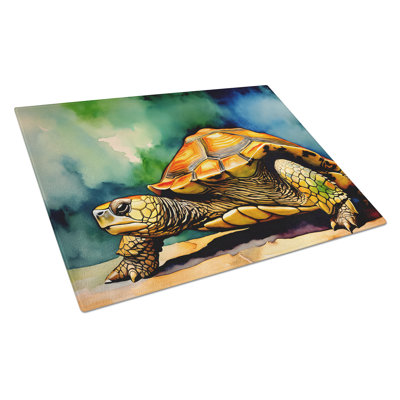 Turtles Tortoises Glass Cutting Board Large