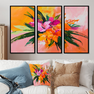 «Tropical Bouquet Of Palms II», ensemble de reproduction d'art mural Bouquet