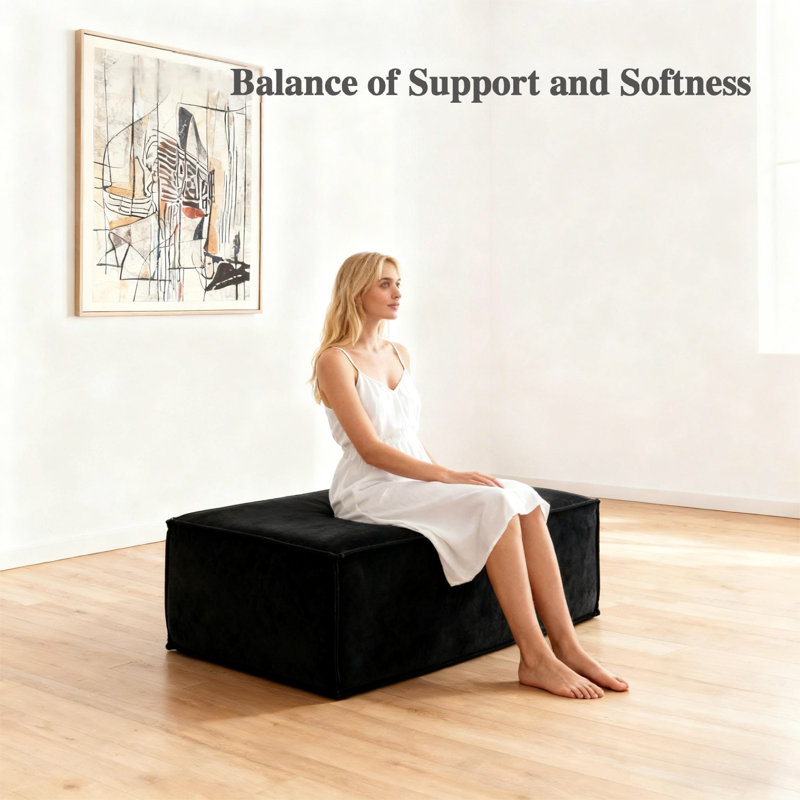 38" Luxury Armless Module Sofa Ottoman For Living Room, Comfy Cloud, No Assembly Required, Modern Modular Sofa With Deep Seat, Upholstered Plush Couches