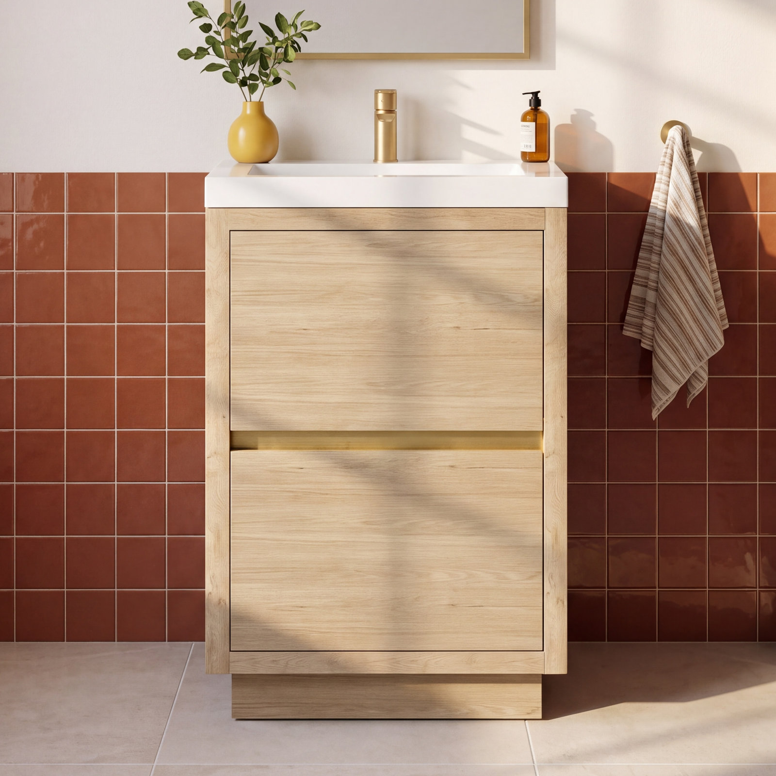 Beira 24" Single Bathroom Vanity, Oak