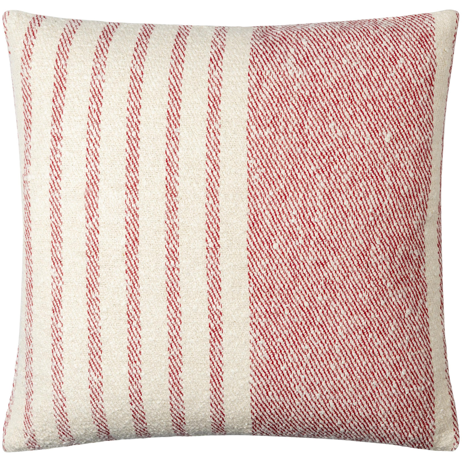 Weldon Cotton Throw Square Pillow, Red, 22" x 22", Down