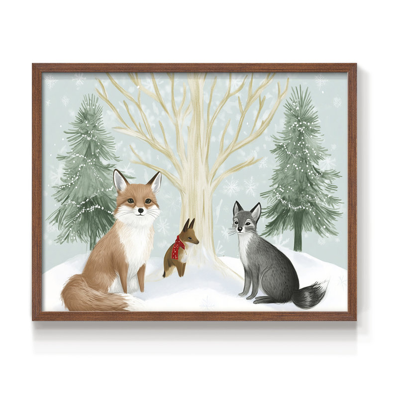 Chirstmas Art-CCII -Framed Print - Restickable, H 8 po x l 10 po, Noyer