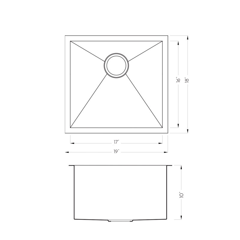 19'' L Kitchen Sink