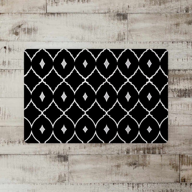 Tapis de cuisine diamants Washtenaw, Noir