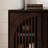 Mid Century Modern Fluted Sideboard Cabinet With 2 Outlet Holes, Buffet Cabinet With Storage, Narrow Side Cabinet For Living Room Entryway Hallway Kitchen Coffee Bar, Dark Walnut-1469361220