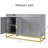 47.2" Fluted Sideboard with Storage Cabinet, Modern Kitchen Sideboard with Adjustable Shelves-124793857