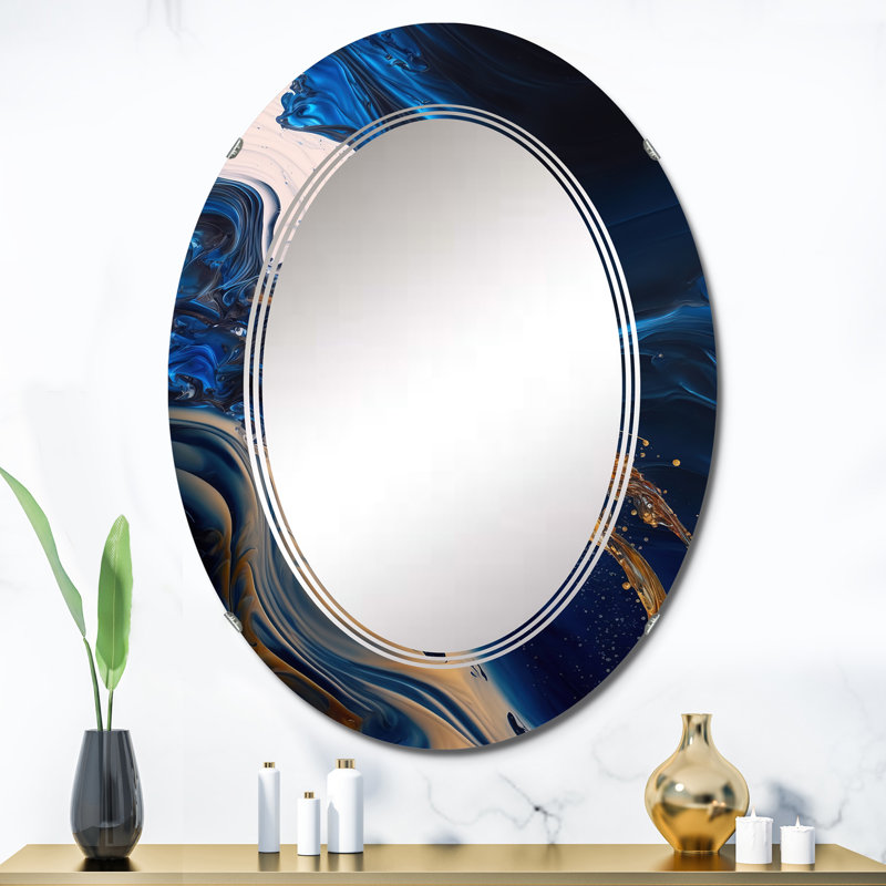 Miroir mural en spirale Panchita Ice Paint Splash II, 36 po x 24 po